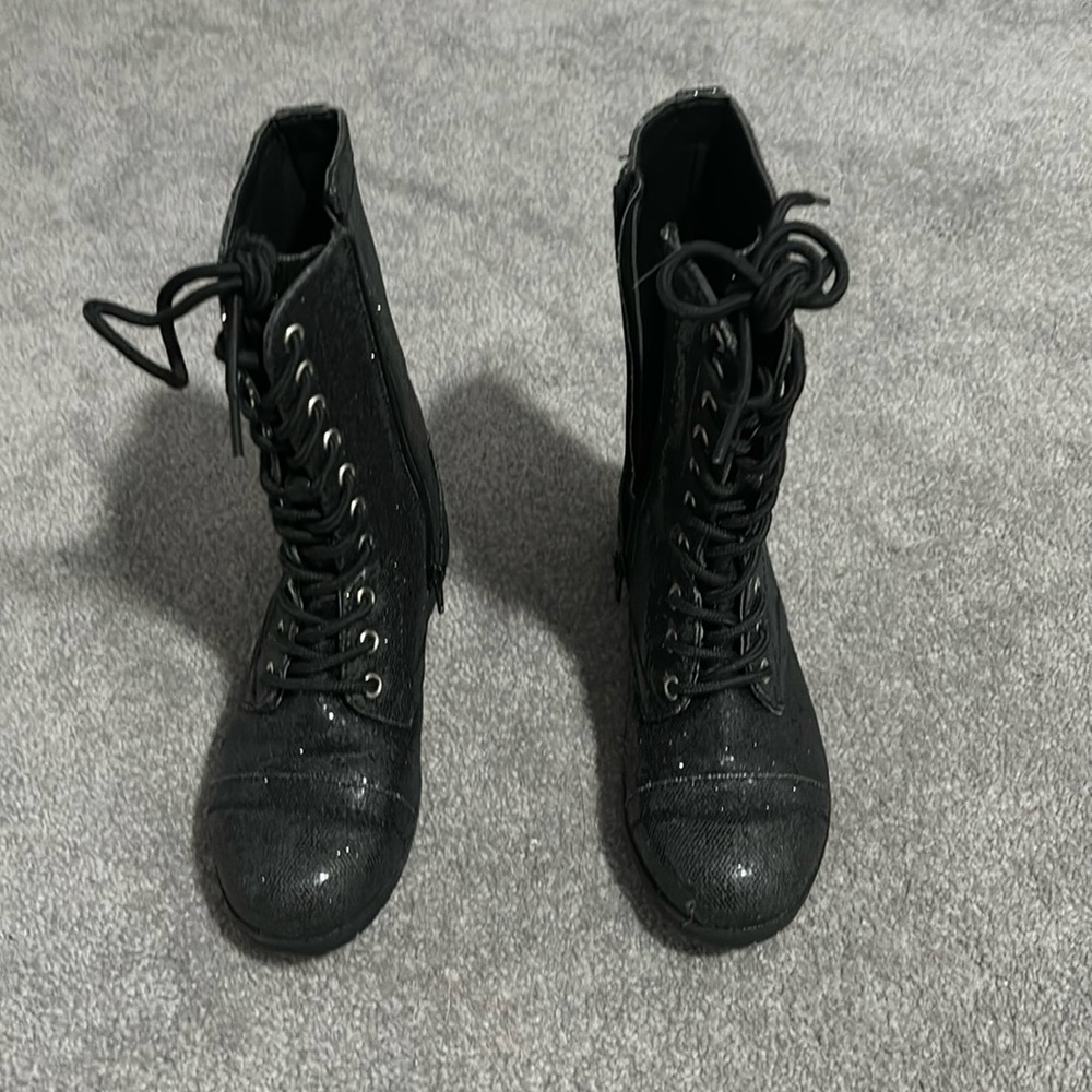 Glitter combat boots